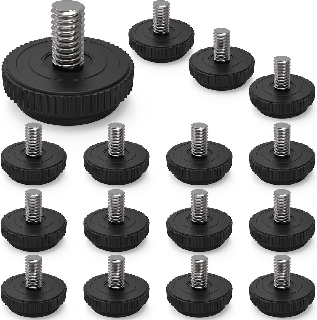 16 Pack 5/16-18 Stainless Steel Adjustable Threaded Furniture Leg Leveling Feet Screw-in Glide Leveler,Screw Foot Levelers Screw On Furniture Glide Leveling Table,Chair,Furniture