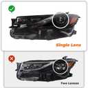 Single Lens Headlight Assembly Compatible with 2024 2025 Camry LE/SE 2.5 L L4 Headlamp 81150AQ010 Driver Side