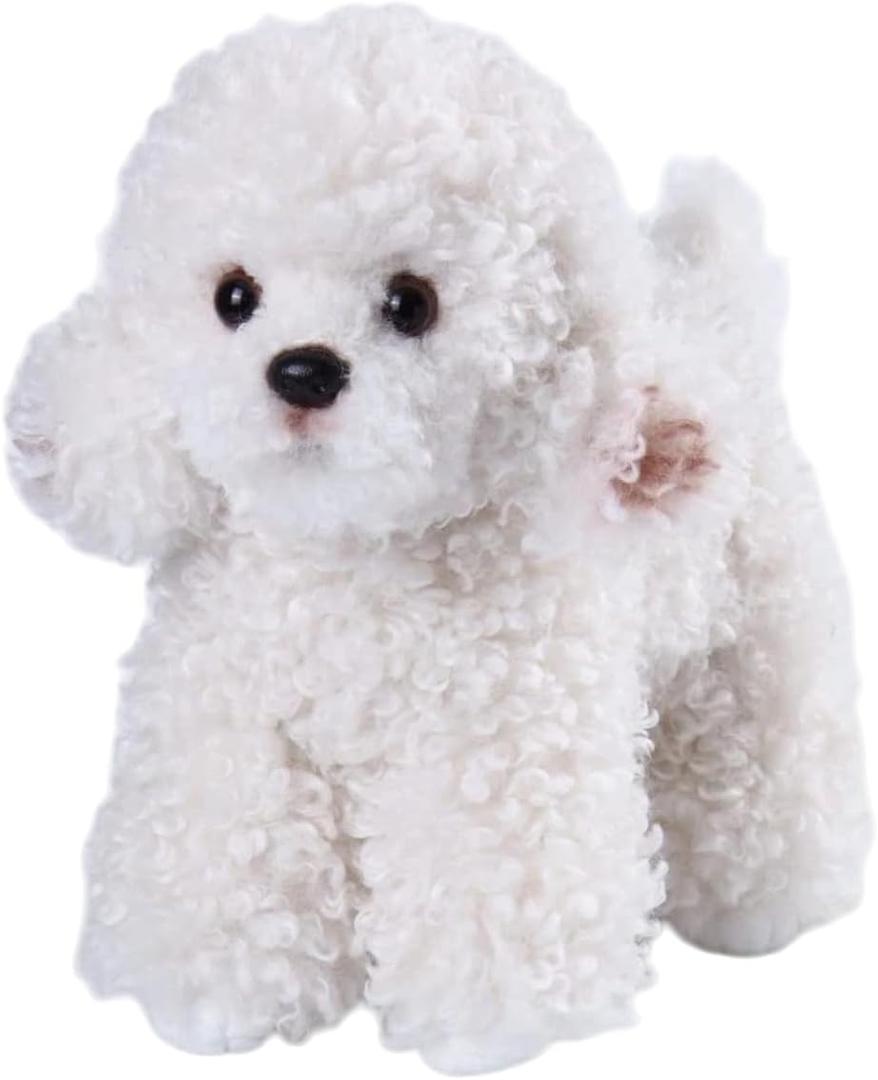 CU-MATE White Poodle Stuffed Animal Simulation Dog -Realistic & Lifelike Soft Handmade Standing Dog Plush Toy Puppy -Present Gift for Boys and Girls