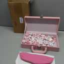 Soulchen 1.2 Inch Acrylic Pink American Mahjong Set 168 Blossom Numbered Tiles, Tiles Bag and Portable Case Classic Complete Mahjong Set for Adult Collection Gift