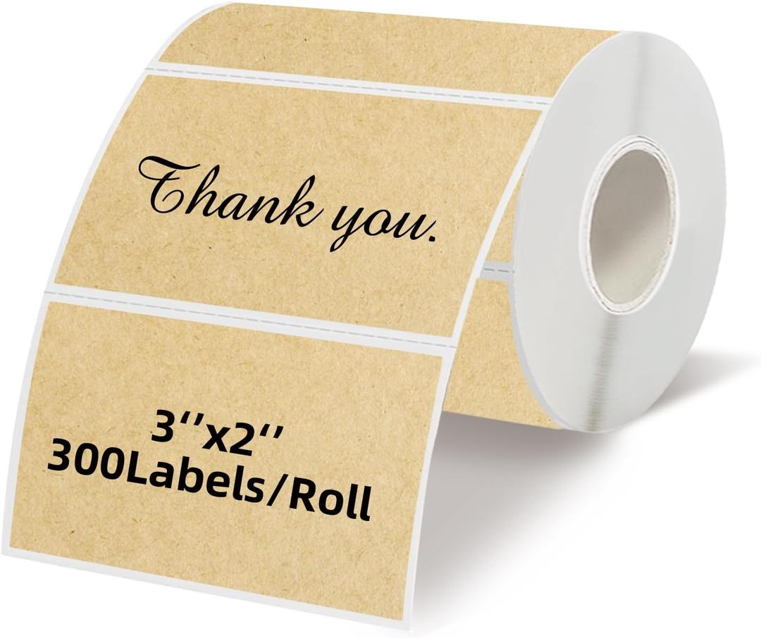 Starboling 3" x 2" Thermal Labels,Self-Adhesive Rectangle Thermal Printer Sticker,for Price,Barcode,Mailing,NameKraft