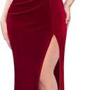 VFSHOW Womens Formal Prom Ruffle One Shoulder Strap Ruched Maxi Dress 2025 Sexy Twist Front Split Wedding Guest Evening Gown, Small