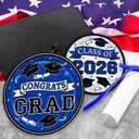Graduation Plates and Napkins 2026, Congrats Grad Disposable Dinner & Dessert Paper Plates, and Napkins for Blue Graduation Party Decoration, Serves 50
