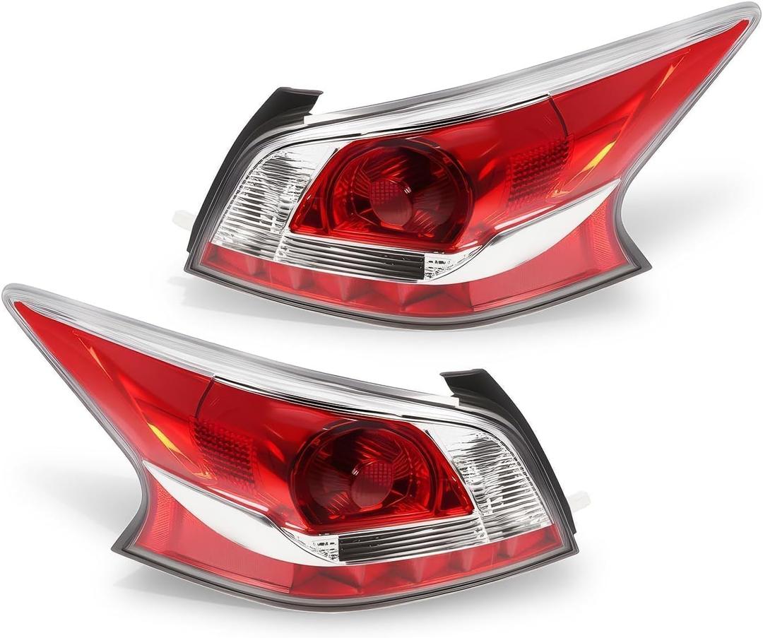 Halogen Tail Lights w/o Bulbs Compatible with Altima 4-Door Sedan 2013 2014 2015 Taillights Rear Brake Lamp Left & Right Side NI2800195 NI2801195