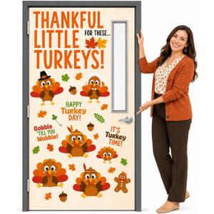 Hello Hallway Classroom Door Decorations for Teachers, Thanksgiving | Reusable Peel & Stick Door & Whiteboard Decor Kit | Preschool Pre-K Kindergarten Classroom Wall Decor