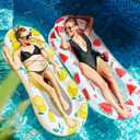 2 Pcs Inflatable Pool Float Mat Rafts with Headrest 59x31 Inch Loungers Sun Tanning Float for Adult Cool Water Hammock Chair for Summer Swimming Pool Lake Beach Party Toys