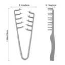 Texture Comb,Volumizing Wide Toothed Comb For Fluffy Texturizing Hair - Textured Grip Styling Tool For Men & Women, Barber Wide Fine-Toothed Curly Hair,Made With ABS Plastic