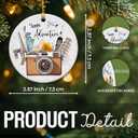 2 x Adventure Travel Christmas Ornament 2025 - Destination Travel Gifts for Women, Men, Traveling Gifts for World Travelers, Friends, Family - Ceramic Vacation Ornaments for Tree Decoration