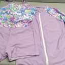 Rash Guard for Girls Long Sleeve 3 Piece Teens Swimsuits Zip Up Bathing Suit with Pockets Boyshorts (15-16 Years, Purple)