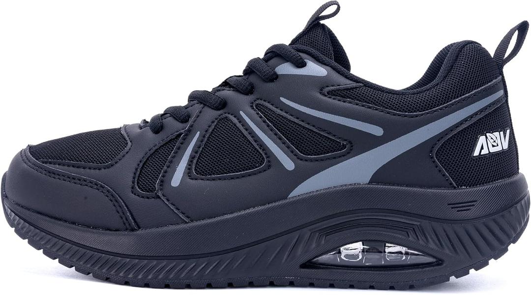 AOV Women Arch Support Walking Shoes Orthotic Sneakers for Plantar Fasciitis Foot and Heel Pain Relief Tennis Shoes (9, Blackgrey)