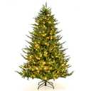 6 FT Pre-Lit Artificial Christmas Tree Hinged 788 Branch Tips & 280 LED Lights
