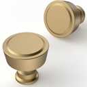 10 Pack Champagne Bronze Cabinet Knobs 1-1/5 Inch(30mm) Single Hole Cabinet Pulls Round Kitchen Cabinet Knobs