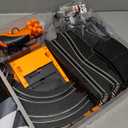 Slot Car Race Track Sets with 4 Slot Cars, Electric Race Car Track Include Slope Circular Overpass Track, Dual Racing Game Featuring Flash Bridge and Pendulum, Gifts Toys for Boys Kids Age 6 7 8-12