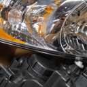 Compatible with 2010 2011 Toyota Camry Headlights Chrome Housing Amber Reflector Clear Lens Driver and Passenger SideW/O Bulbs