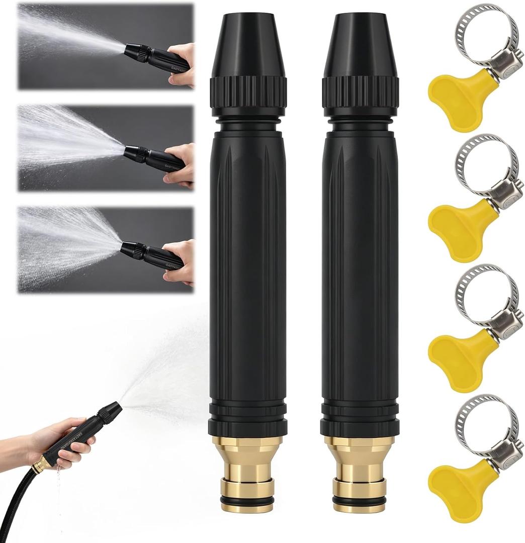 2026 Home High-Pressure Water Gun with Booster Nozzle & Hose - High-Pressure Washer Gun for Car Washing, Watering Plants & Vegetables, Multi-Purpose Spray Gun (2PCS)