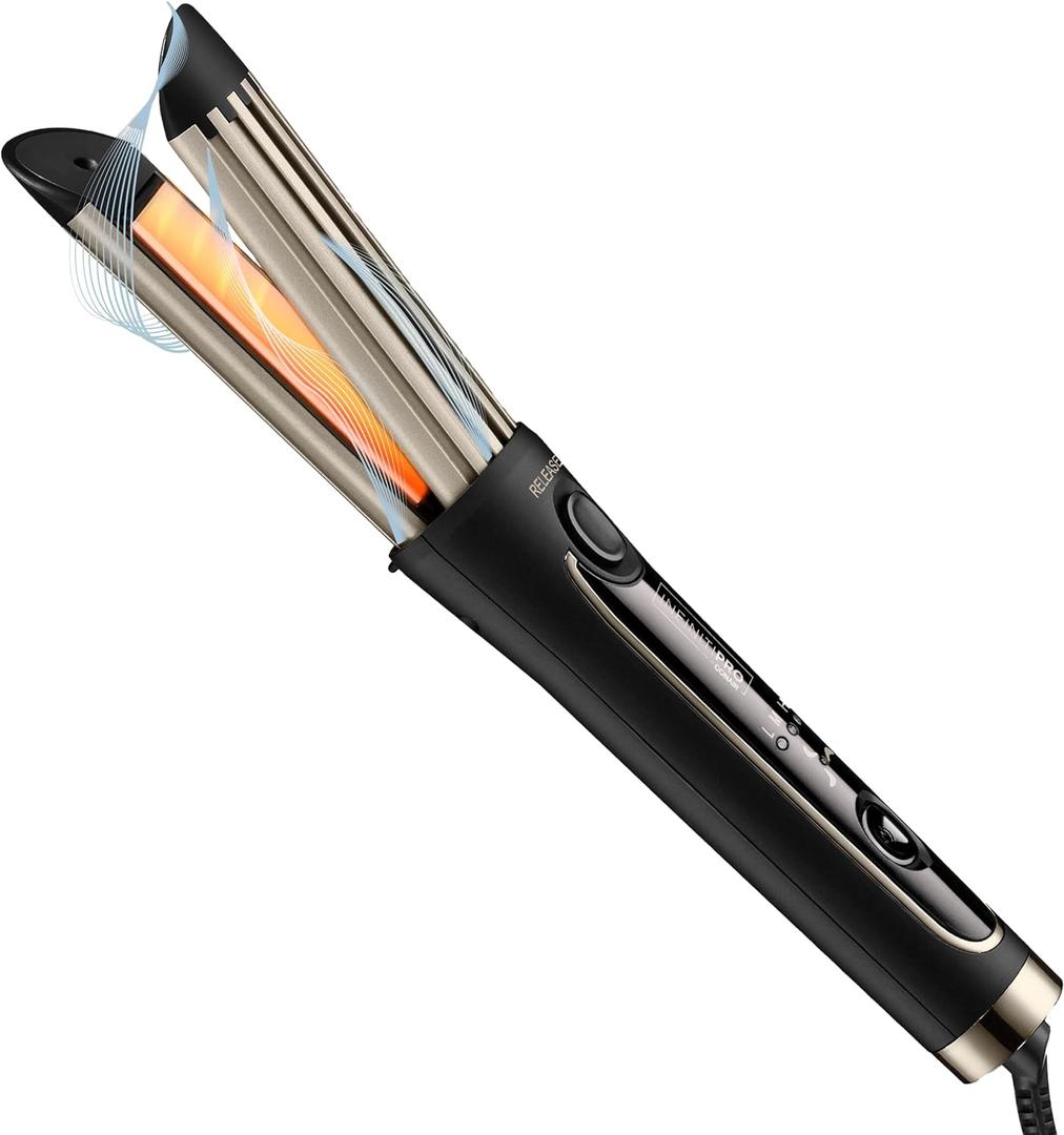 INFINITIPRO BY CONAIR Cool Air Curling Iron, Protects Against Damage and Locks in Style for Effortless Long Lasting Curls & Waves, Black (1 Count (Pack of 1))