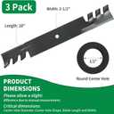 106-0626 Mower Blades Fit 52 Inch Toro TimeCutter, 27-0990 Toothed Mulching Blade Compatible with Toro Z Master Groundsmaster, Replace for 108-1127, 56-2390, 92-7961, 44-5480, 3 Pack