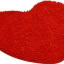 Valentine's Day Rugs, Red Love Heart Shaped Bathroom Rug, Cute Love Bath Mats for Bathroom Home Decor (red)