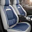 Car Seat Covers Full Set Leather Seat Cover for 5 Seats Cars, Full Coverange Car Front Back Seat Protector Cushions Waterproof Universal Fit 95% Cars Trucks SUVs Sedans (Blue)
