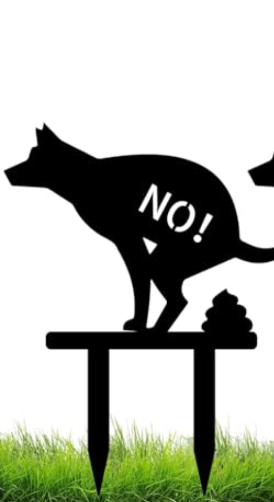 TTRGTFVR No Poop No Pee Dog Sign - Durable Metal Yard Sign to Stop Dogs from Pooping in Yard, Weatherproof 15.2x11.8 Inch Outdoor Warning Sign (1Pack, Black)