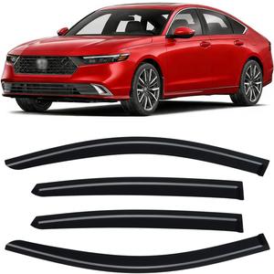 Rain Guards for Honda Accord 2023-2026, Out-Channel Window Visor Shields Vent Deflector Shade Wind Dark Smoke 2024 23 24 25, Tape-On Outside-Mount, 4PCS