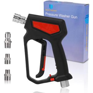 RIDGE WASHER Pressure Washer Gun 5000 PSI, 1/4'' Quick Connector | Power Washer Short Gun with 3/8" Quick Connect, 12 GPM, M22 Fitting