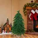 3FT Small Mini Christmas Tree for Tabletop, 1PC Artificial Desktop Christmas Tree with Norfolk Pine Top Design, Small Xmas Tree with Burlap Base for Table Desk Home Christmas Decor