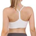 Double Couple Women Y Back Sports Bras for Women Thin Strap Workout Fitness Gym Yoga Fitness Bra (L)