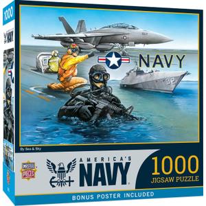MasterPieces 1000 Piece Jigsaw Puzzle for Adults - U.S. Navy Patriotic Puzzle - 19.25"x26.75" - Adult Jigsaw Puzzles 1000 Pieces