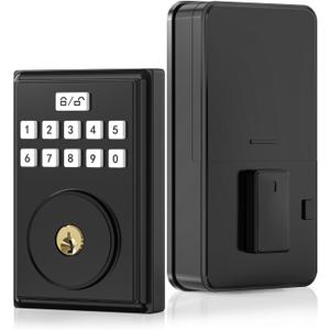 OOCC Keyless Entry Smart Keypad Door Lock - Deadbolt with 2 Keys, Auto Lock, Easy Installation, Matte Black