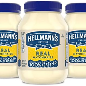 Hellmann's Mayonnaise 3 Count Real Mayo For a Creamy Condiment for Sandwiches and Simple Meals Gluten Free, Made With Cage-Free Eggs 30 oz BBD 03/30/2025