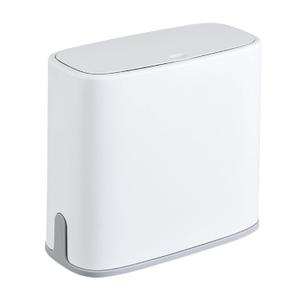 SIDIANBAN Bathroom Trash Can with Press Type Lid, Small Garbage Can Slim Compost Bin Wastebasket, Kitchen Trash Bin with Inner Bucket for Bedroom, Living Room, Office, 2.6 Gal/10L (White)