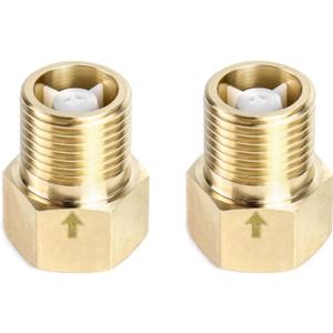 QWORK 2Pcs Brass One-way Check Valve, 1/2" Female to 1/2" Male Thread of Backflow Preventer