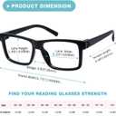 Oversized Reading Glasses Metalless Screwless Spring Hinges 6 Pack Large Readers for Men(+3.25)