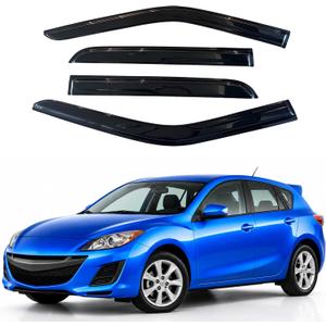 IG Window Visors Fit for 2010-2013 Mazda 3 Hatchback, Out-Channel Rain Guards Vent Wind Deflectors 4PC, Car Accessories for 10-13 Mazda 3 Hatchback (Excludes Sedan)