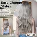 Wavy Seamless Hair Extensions Clip ins for Women Synthetic Fiber Invisible Long Extension Clips on 4PCS Soft Fake and Long Hairpieces 22 Inch Medium Brown mix Medium Blonde