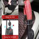 Upgraded car Steering Wheel Lock, seat Belt Lock and Anti-Theft Device, Water Transfer Printing Process, 3 Keys, Multi-Functional, Suitable for Most Vehicles, SUVs and Golf cart Security (red).