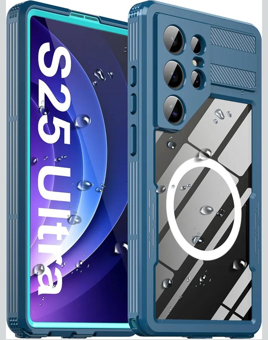 Ezanmull for Samsung Galaxy S25 Ultra Waterproof Case, with Built-in Screen Protector [Fit for Magsafe] Dustproof Shockproof Full Body Underwater Phone Case for Samsung Galaxy S25 Ultra 5G 6.8"- Blue