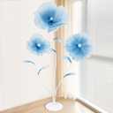 Giant Flowers for Decoration with Stand 5.57FT Blue Large Fake Flowers Big Faux Silk Floral for Outdoor Party Ceremony Reception Photography Props Mall Display