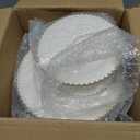 80pcs Ivory Plastic Plates with Gold Rim, Cream Heavy Duty Fancy Party Plates, 40 Dinner and 40 Dessert Plate for Party, Wedding, Deaded Disposable Plate