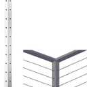 Cable Railing Post - Stainless Steel Square Fence Post for Deck Cable Railing System, Flat top 36"x2"x2" Brushed Finish Corner Post Pre-Drilled Silver