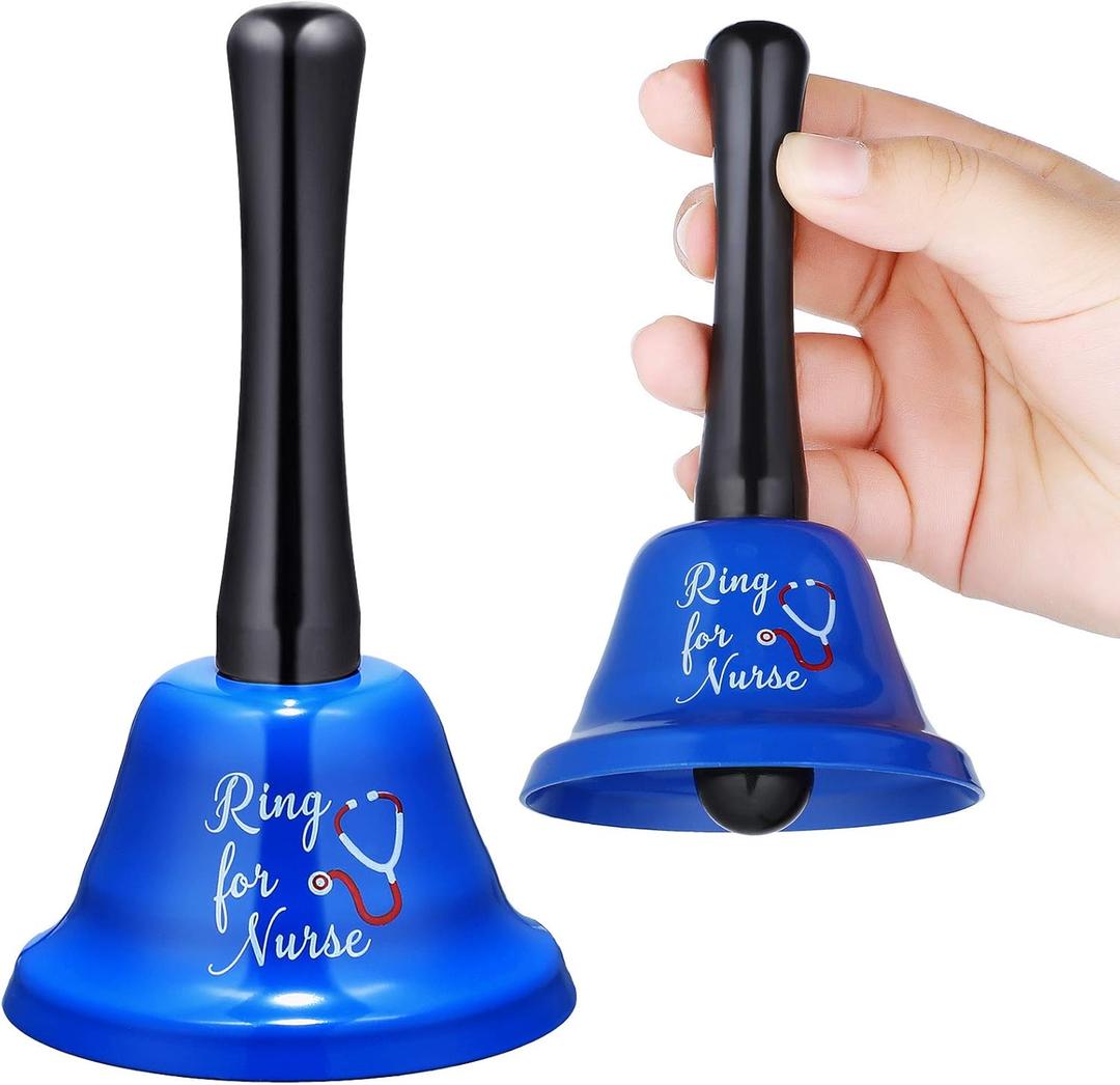 Ripeng 2 Pieces Ring for Nurse Bell Nurse Hand Call Bell Patient Alerting Hand Ringing Alarm for Sick Calling Attention Care Assistance Emergency
