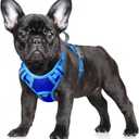 BARKBAY No Pull Dog Harness Large Reflective Dog Harness with Front Clip and Easy Control Handle for Walking Training Running with ID tag Pocket(Sapphire Blue & Blue,S)