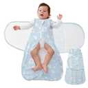 LILBESTIE Baby Swaddle Sleep Sack, 1.0 Tog New-Parent-Friendly Swaddle for Newborns & infant 6-12 Months Baby Wearable Blanket Reduce Startle Reflex, Newborn Boys Girls Registry Essentials