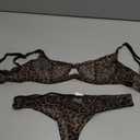Lilosy Sexy Mesh Sheer Underwire Push Up Lingerie Set Lingerie Set Size M
