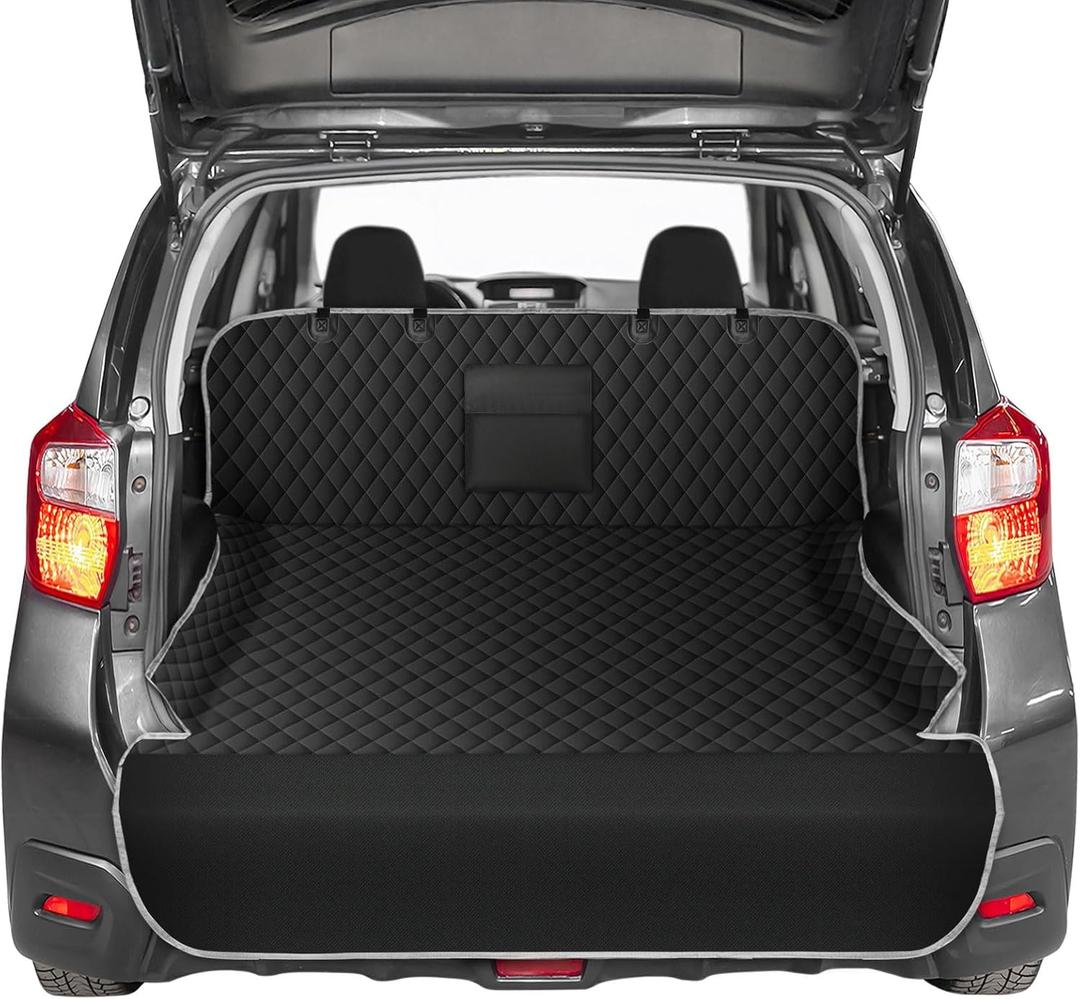 SUV Cargo Liner for Dogs - Waterproof Dog Car Seat Cover Mat for SUVs, Sedans, Vans & Trunks with Non-Slip Bumper Flap Protector, Scratchproof Large Size Universal Fit, Grey