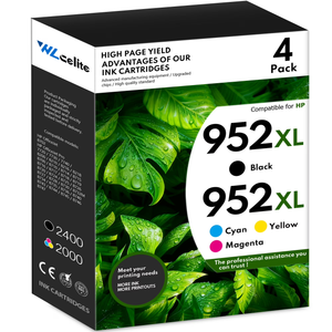 952XL Ink Cartridges Combo Pack (4Pack, Black/Cyan/Magenta/Yellow) Compatible 952XL Ink Cartridges Replacement for 952XL Ink for OfficeJet Pro 8710 8210 8715 8720 8702 7740 Printer