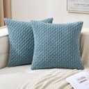 MIULEE Throw Pillow Covers Soft Corduroy Decorative Set of 2 Boho Striped Pillow Covers Pillowcases Farmhouse Home Decor for Couch Bed Sofa Living Room 16x16 Inch Army Green (16" x 16" (Pack of 2))