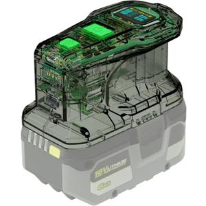 Power Source and Charger for Ryobi 18V Battery, 145W Power Supply, 100W Fast Charging Station, Intelligent Two Way USB-C Charger w/OLED Display, LED Task Light Compatible with Ryobi 18V Li-ion