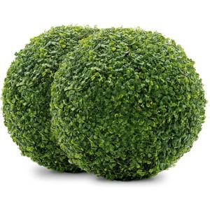 Naturae Decor Artificial Topiary Ball - Boxwood Decorative Balls - High Density and Natural Looking- 11 in. Pack of 2